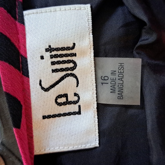 Le Suit Fusia/Black Tropical Lined Midi Skirt. Size 16 NWOT - Picture 7 of 8